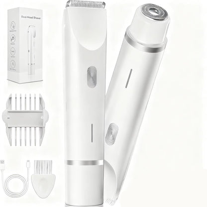 Electric Shaver Women Epilator Hair Remover Double-Headed Trimmer Razor Painless Rotate Shaving Bikini Eyebrow Face Leg Underarm