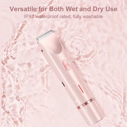 Electric Shaver Women Epilator Hair Remover Double-Headed Trimmer Razor Painless Rotate Shaving Bikini Eyebrow Face Leg Underarm